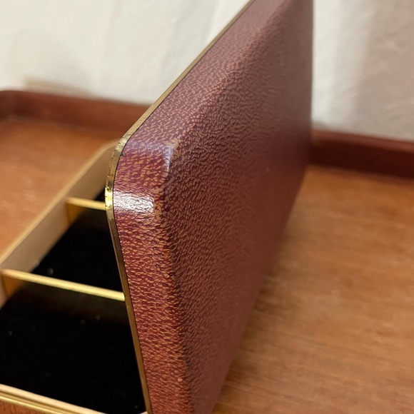 Brown and gold vintage farrington travel jewelry case clutch - Picture 6 of 11